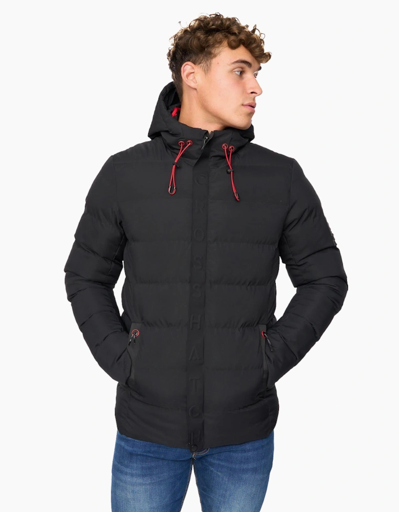 Crosshatch Kampleys Embossed Jacket Mens Black
