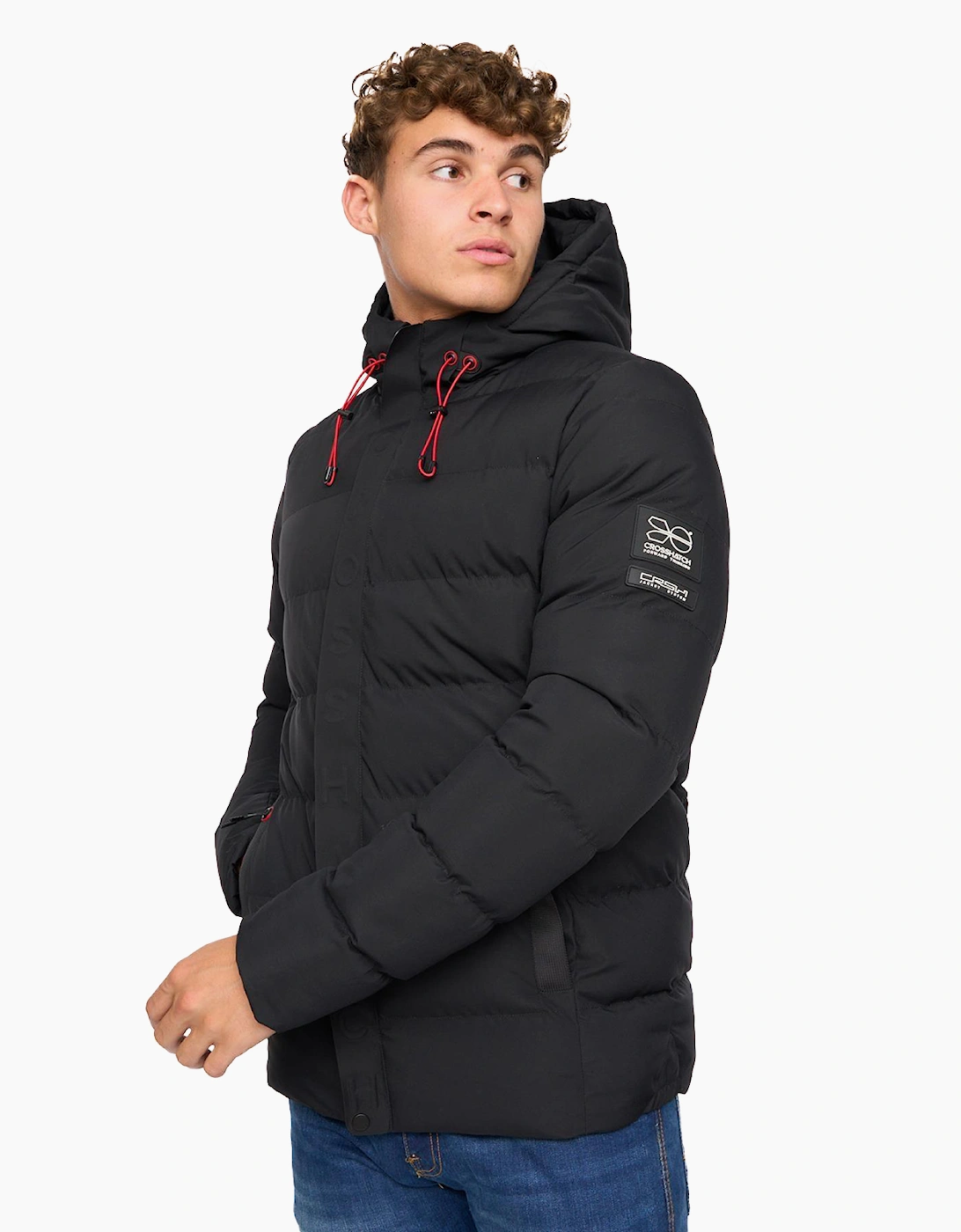 Crosshatch Kampleys Embossed Jacket Mens Black