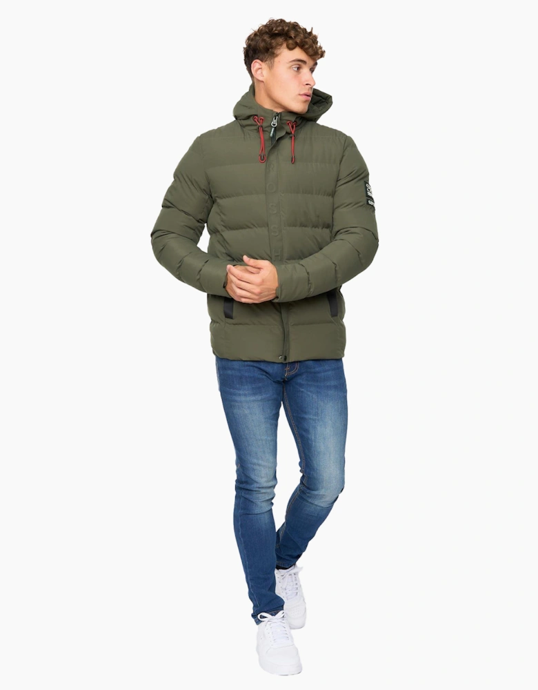 Crosshatch Kampleys Embossed Jacket Mens Olive