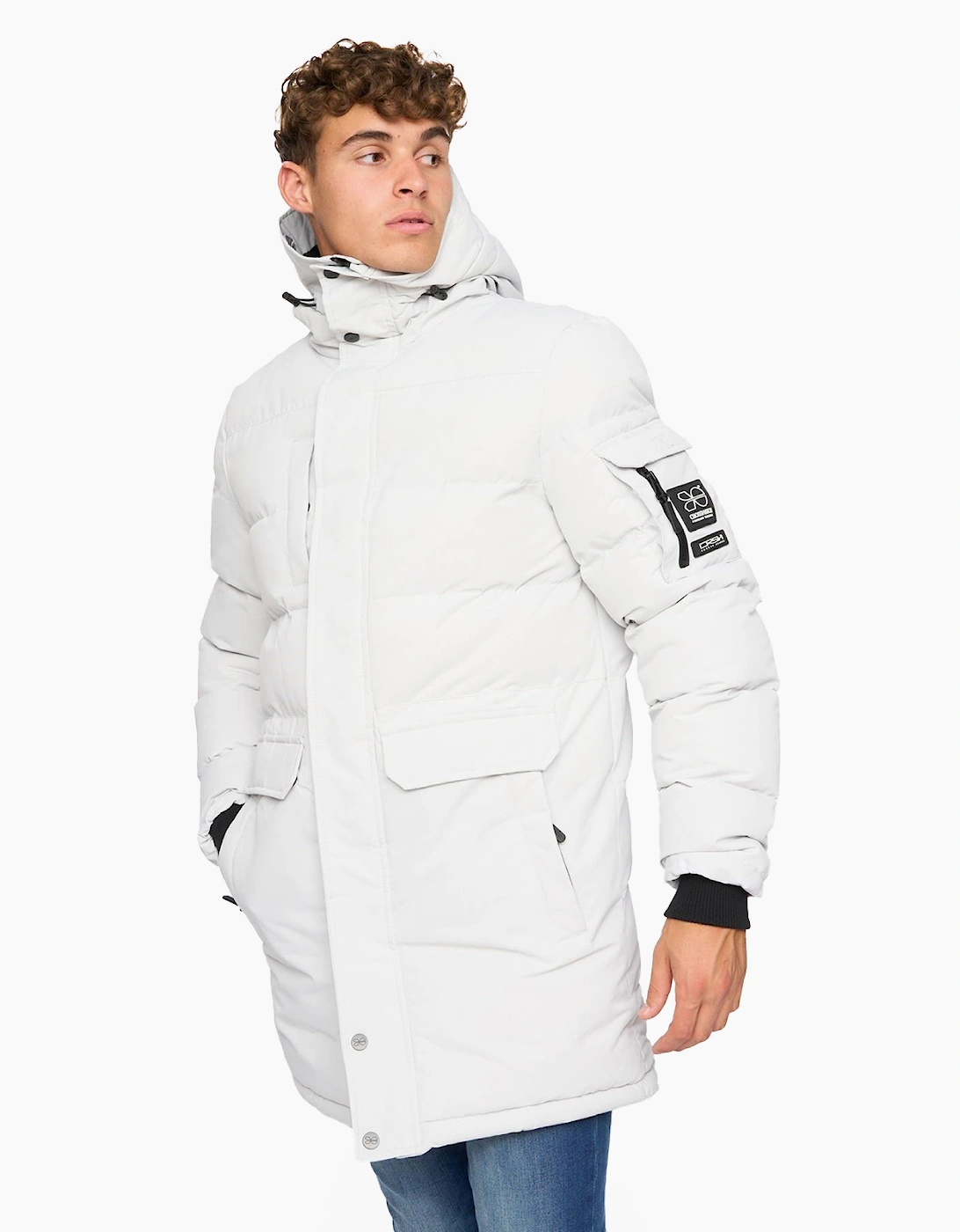 Crosshatch Milwaka Long Jacket Mens Putty