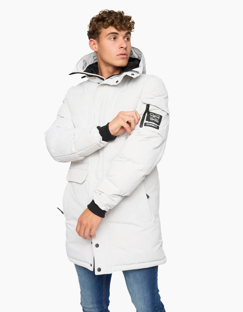 Crosshatch Milwaka Long Jacket Mens Putty