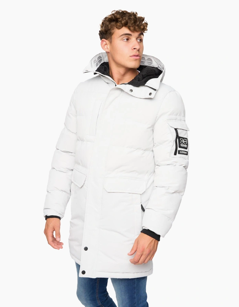 Crosshatch Milwaka Long Jacket Mens Putty