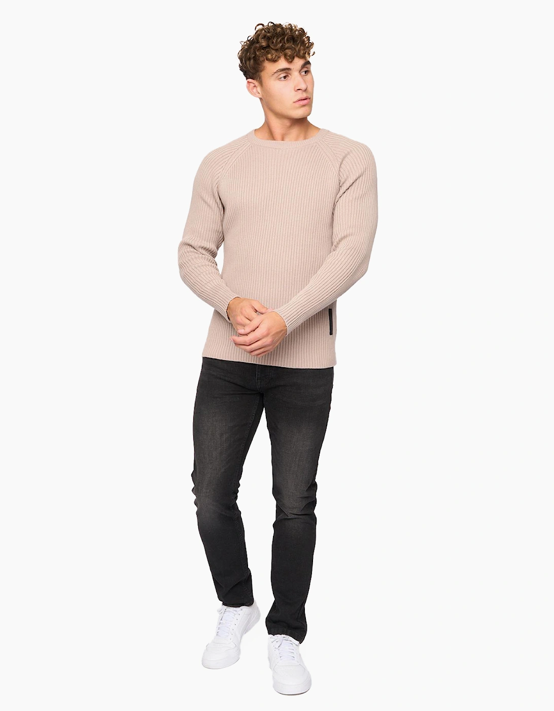 Crosshatch Bewley & Ritch Kramtax Jumper Mens Taupe / Beige