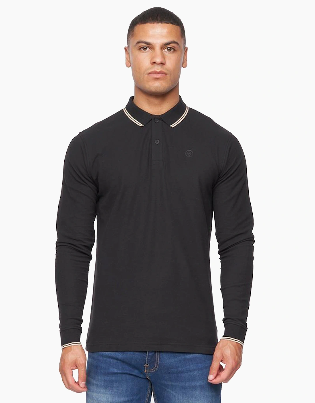 Duck And Cover Duck and Cover Roxberry Long Sleeve Polo Shirt Mens Black