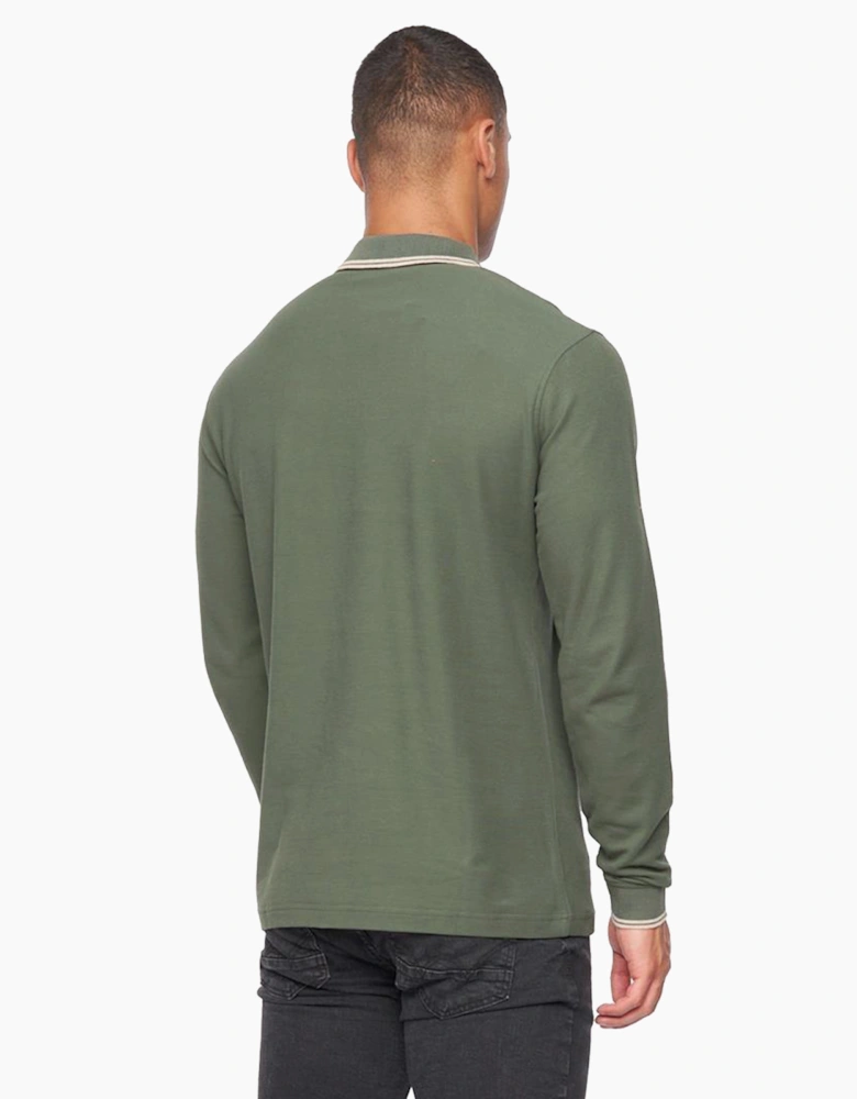 Duck And Cover Duck and Cover Roxberry Long Sleeve Polo Shirt Mens Forest Green