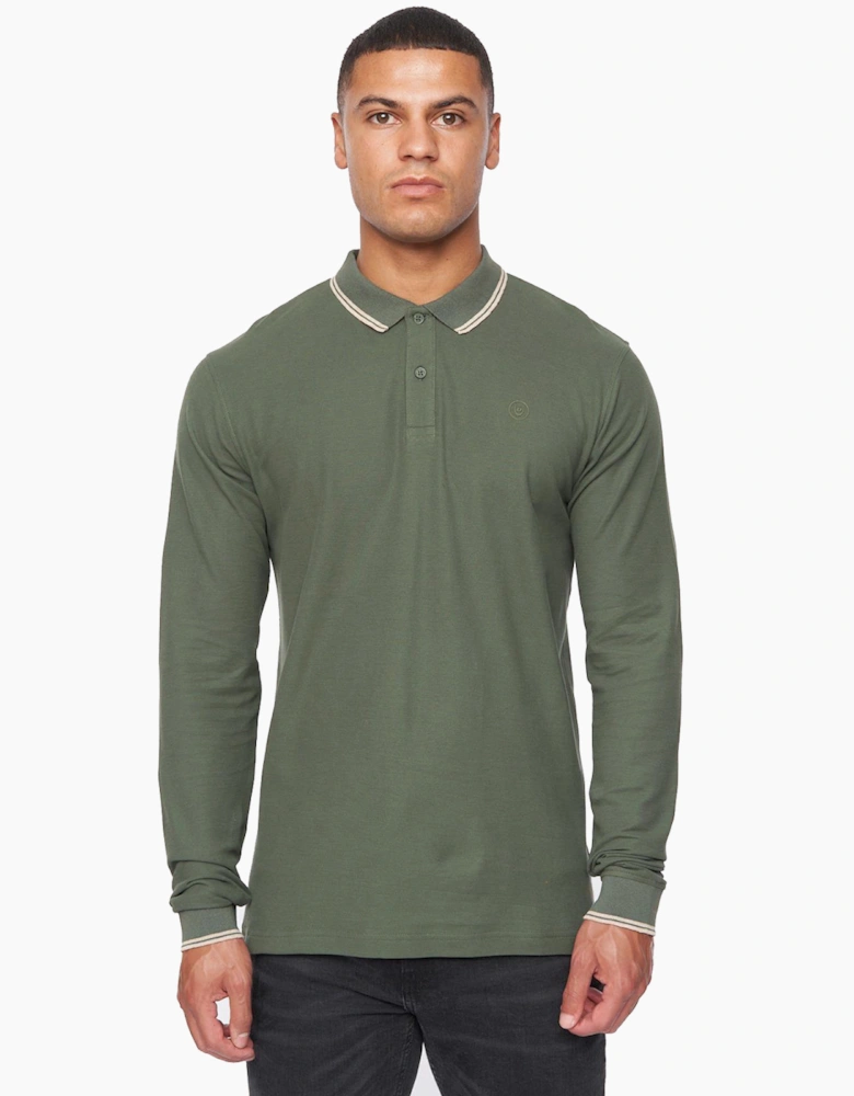 Duck And Cover Duck and Cover Roxberry Long Sleeve Polo Shirt Mens Forest Green