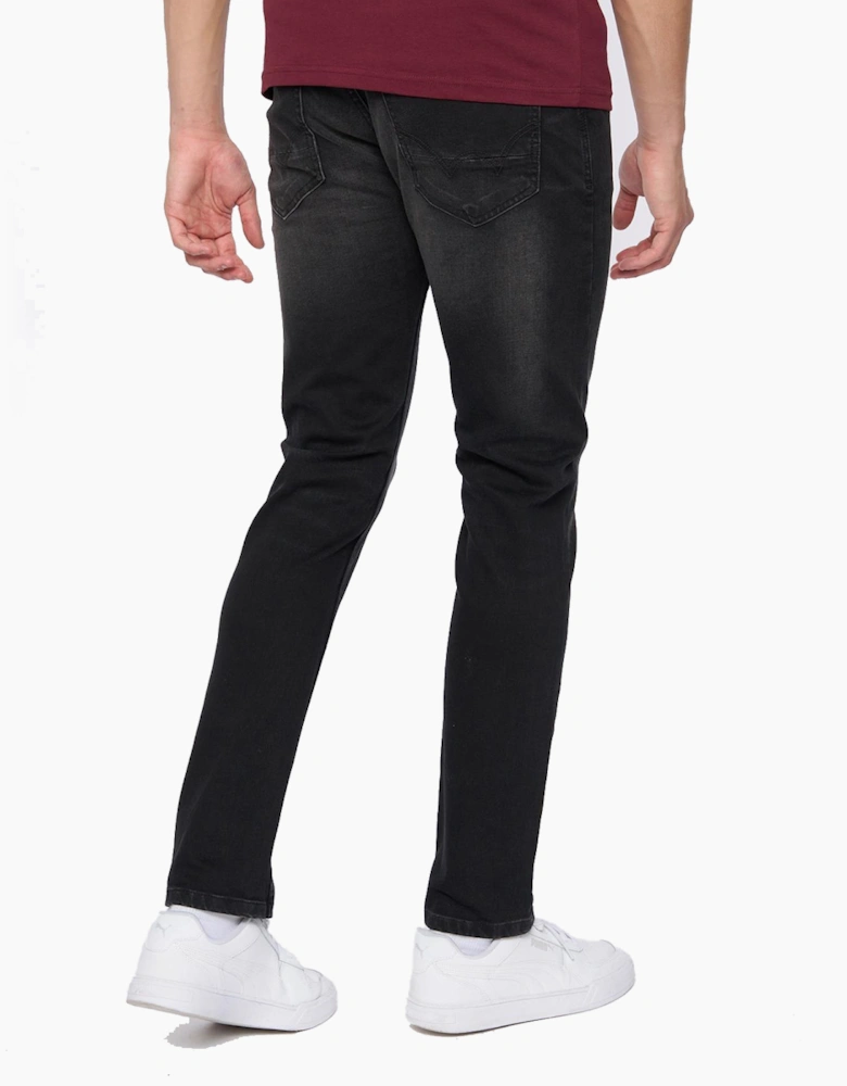Duck And Cover Overburg Tapered Jeans Mens Black