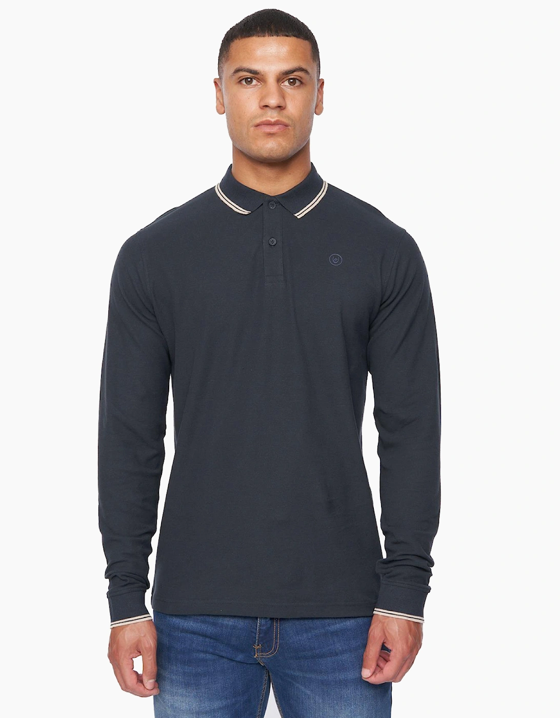 Duck And Cover Duck and Cover Roxberry Long Sleeve Polo Shirt Mens Navy