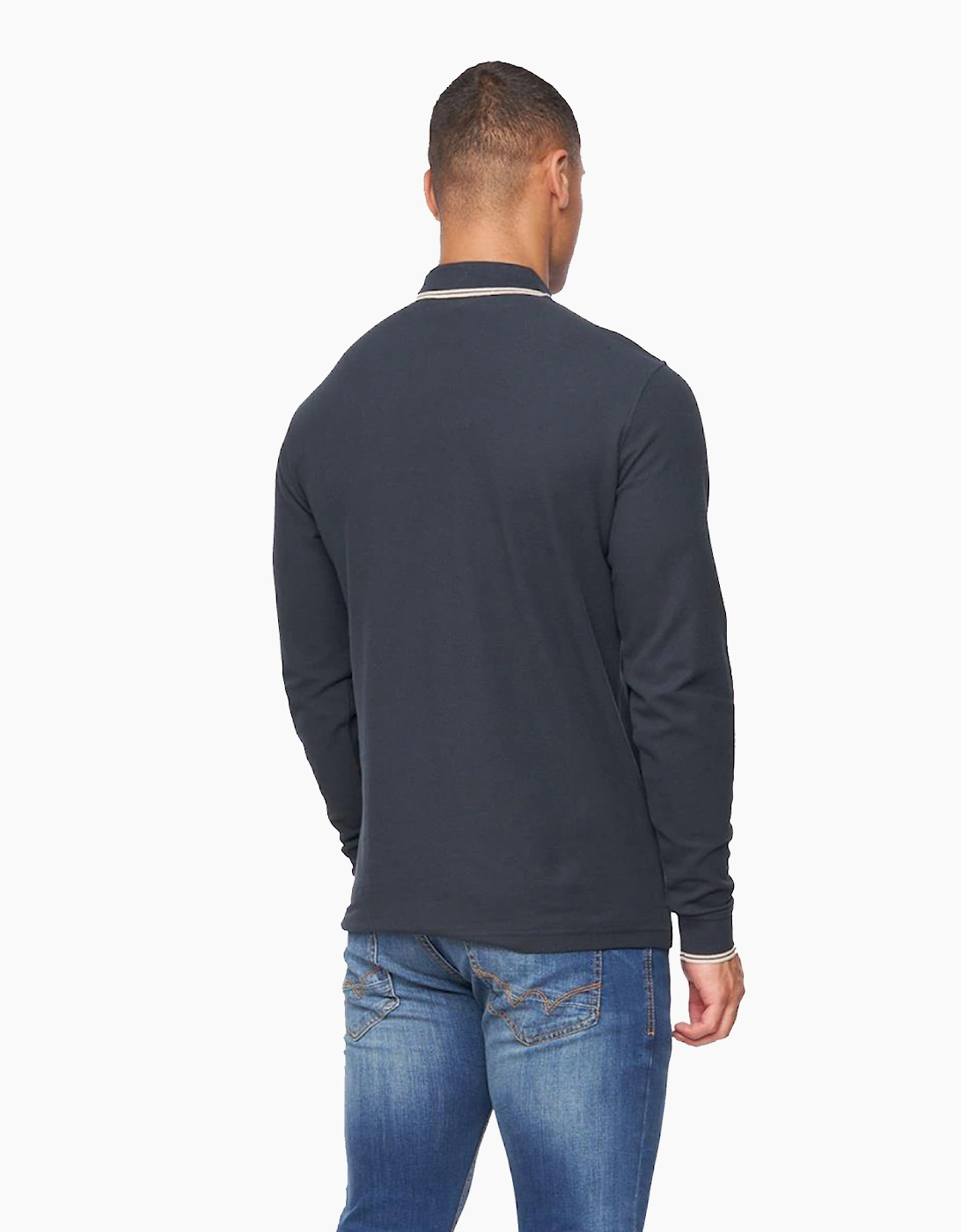 Duck And Cover Duck and Cover Roxberry Long Sleeve Polo Shirt Mens Navy