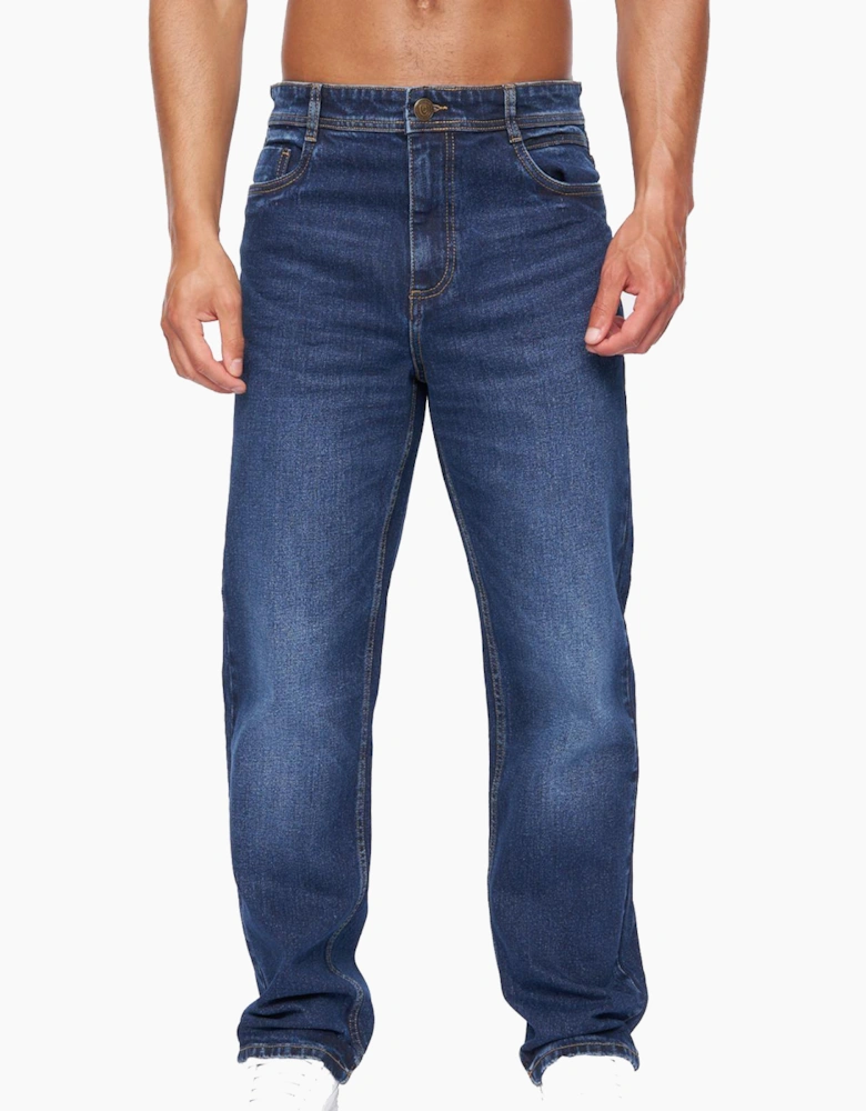 Duck And Cover Duck and Cover Rushawn Relaxed Fit Jeans Mid Wash Navy / Mid Wash