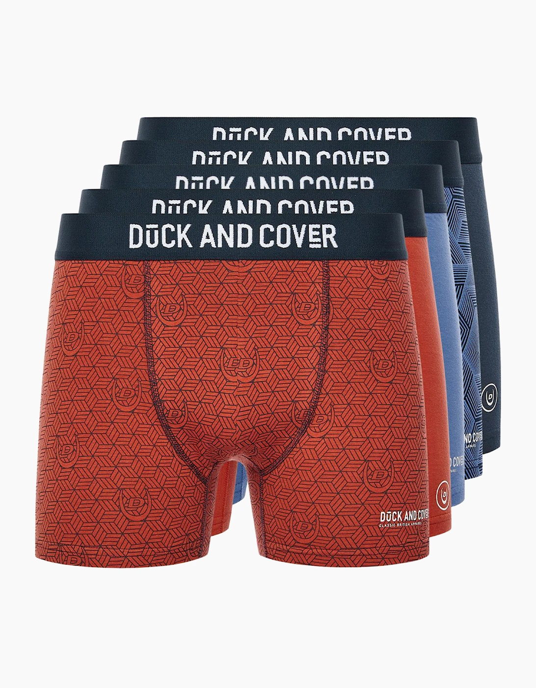 Duck And Cover Quenelly 5pk Boxer Shorts Mens Assorted