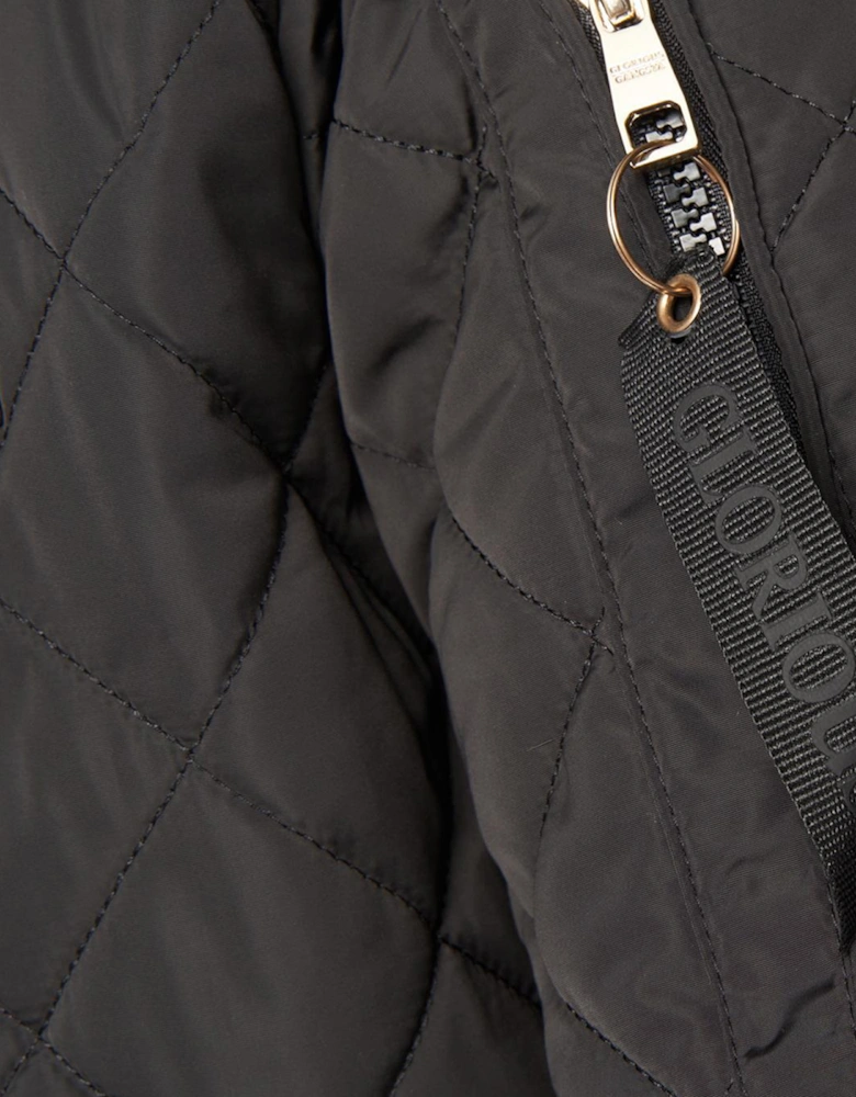 Glorious Gangsta Moritzio Quilted Bomber Jacket Mens Black