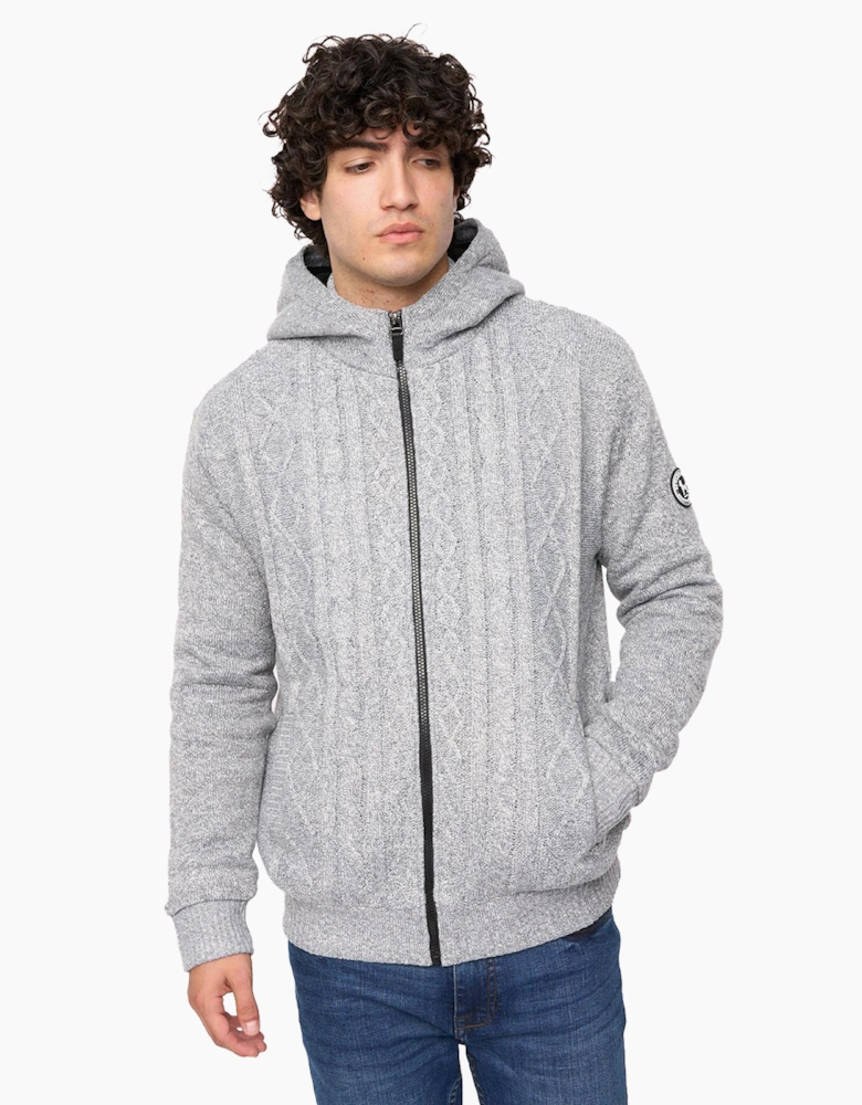 Bewley & Ritch Tonbridge Cardigan Mens Light Grey Marl