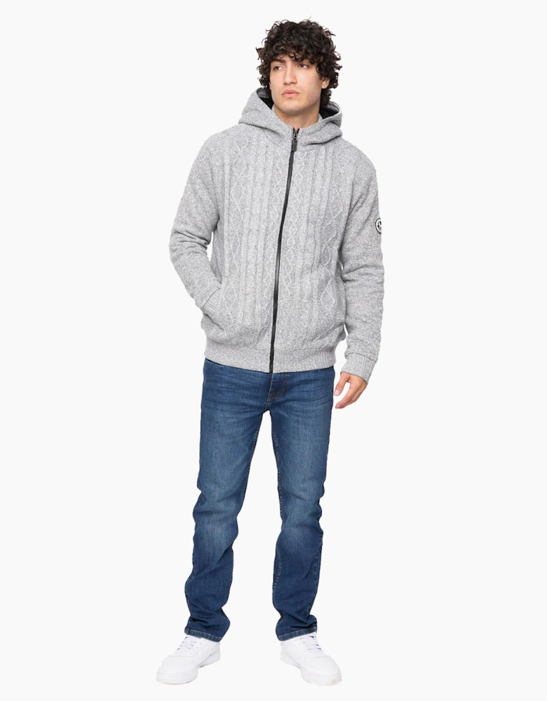 Bewley & Ritch Tonbridge Cardigan Mens Light Grey Marl
