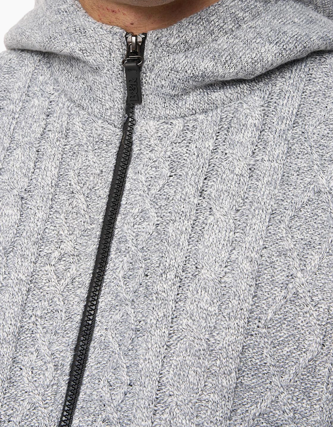 Bewley & Ritch Tonbridge Cardigan Mens Light Grey Marl