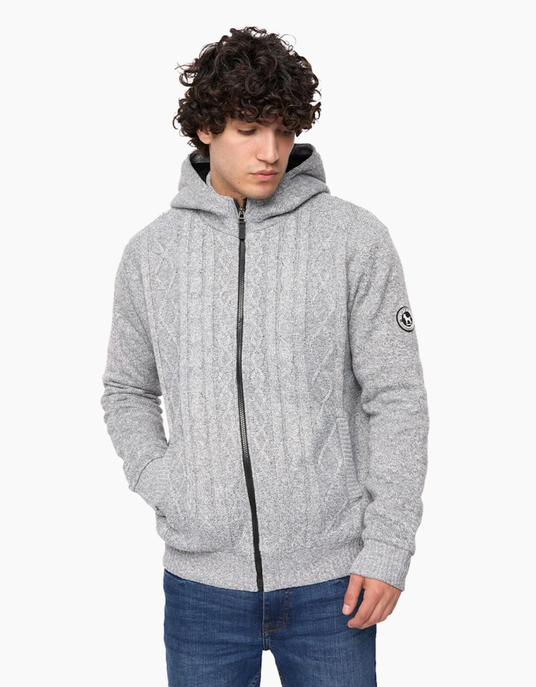 Bewley & Ritch Tonbridge Cardigan Mens Light Grey Marl