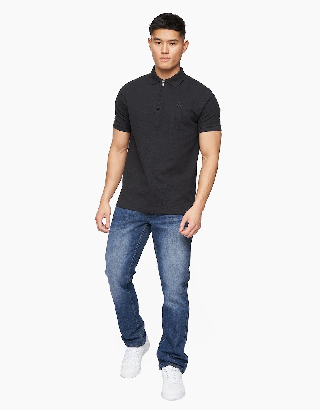 Crosshatch New Embossed Techno Jeans Mens Navy