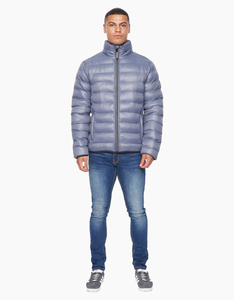 Duck And Cover Shemmy Two Quilted Jacket Mens Denim Blue