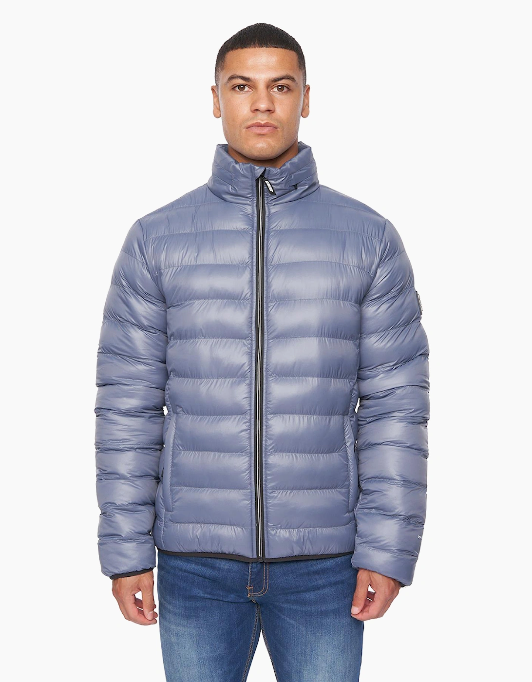 Duck And Cover Shemmy Two Quilted Jacket Mens Denim Blue