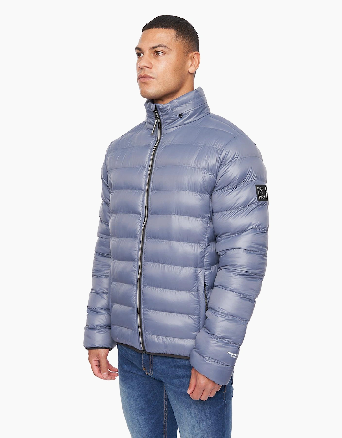 Duck And Cover Shemmy Two Quilted Jacket Mens Denim Blue