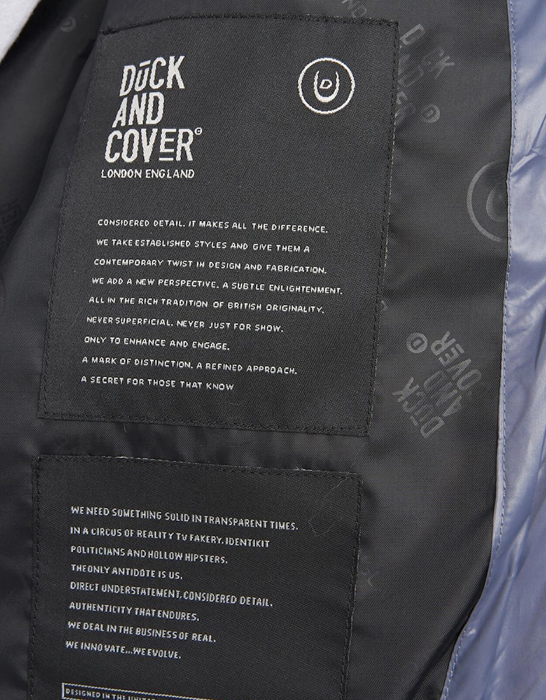 Duck And Cover Shemmy Two Quilted Jacket Mens Denim Blue