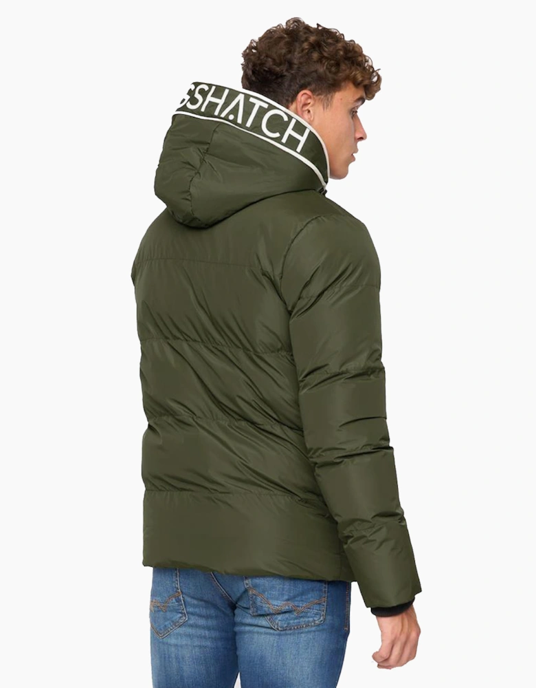 Crosshatch Sandbox Hooded Jacket Mens Olive