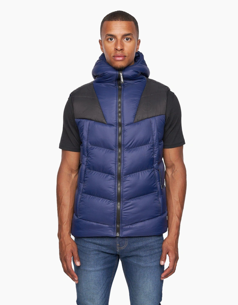 Duck And Cover Raymax Gilet Mens Navy