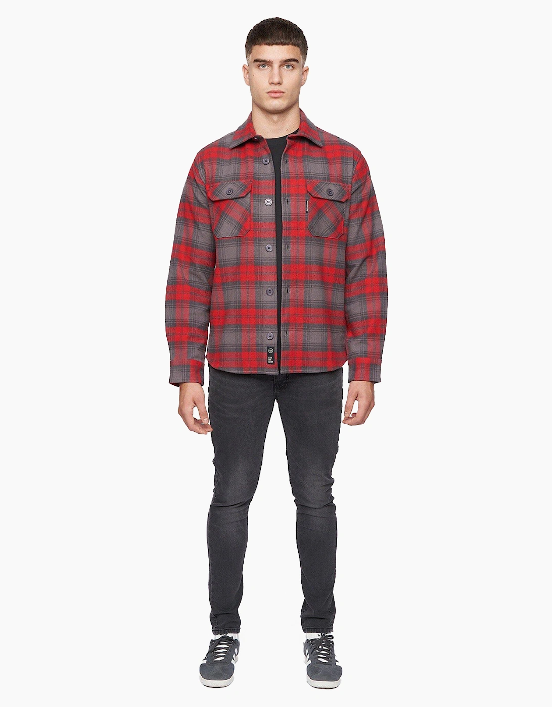 Duck And Cover Willington Overshirt Mens Red Check