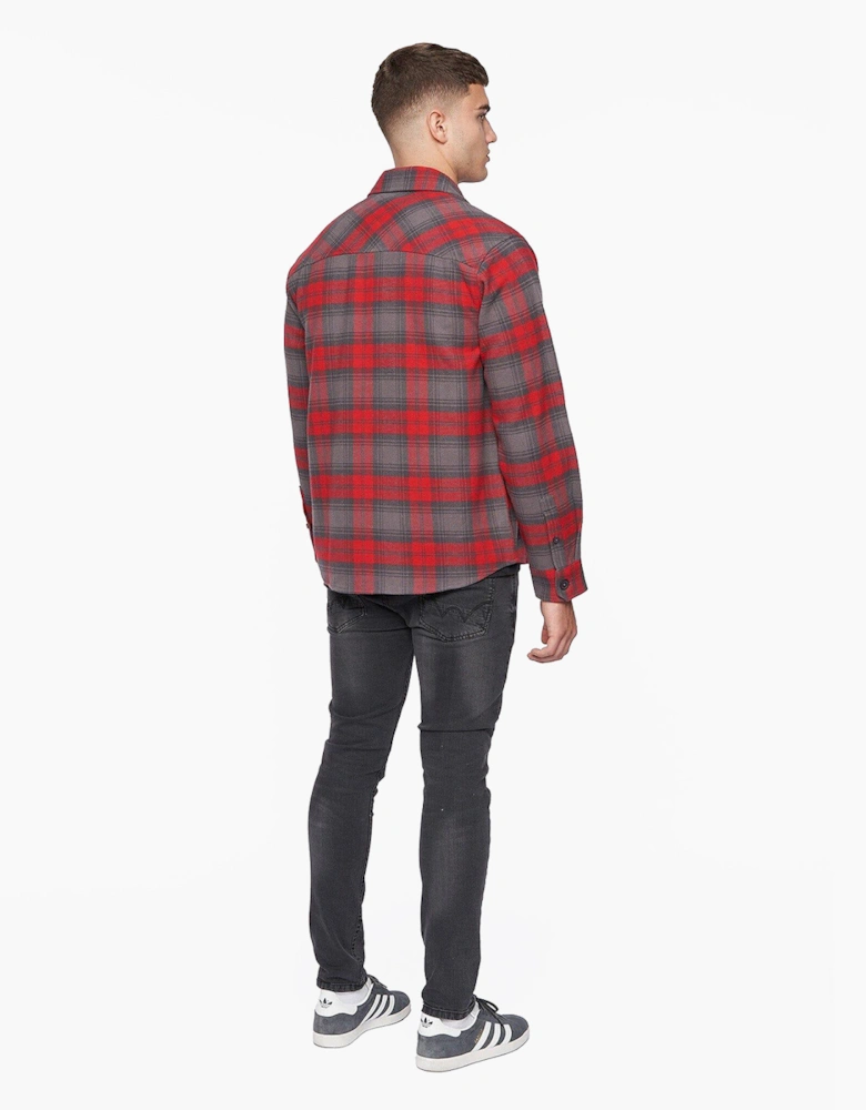 Duck And Cover Willington Overshirt Mens Red Check