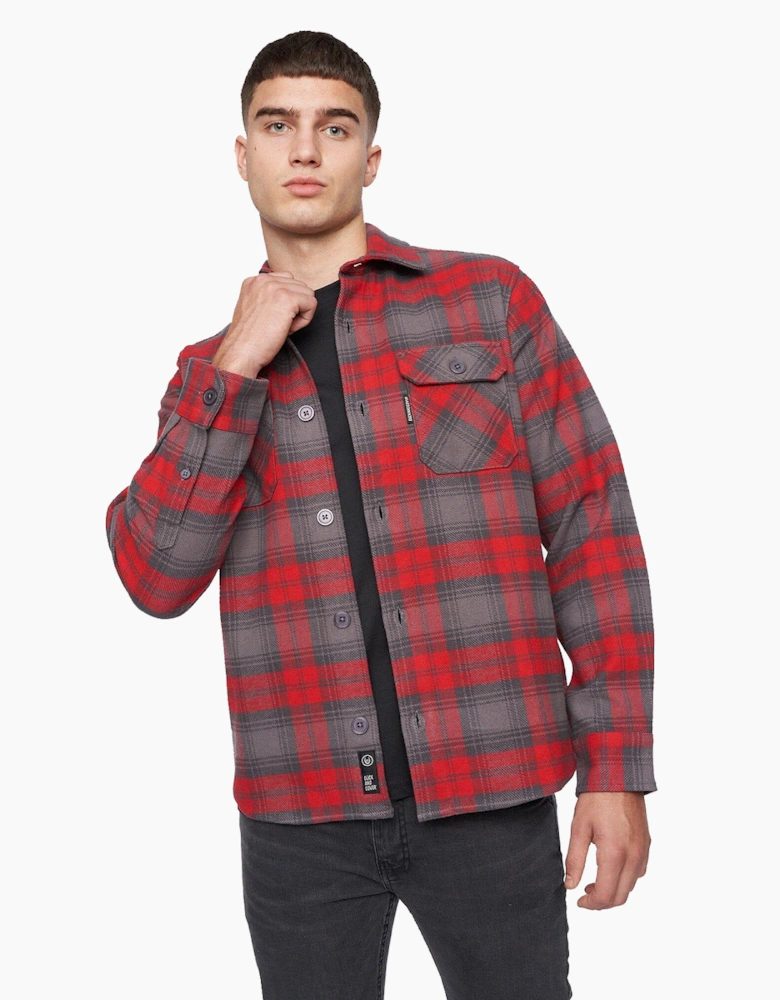 Duck And Cover Willington Overshirt Mens Red Check