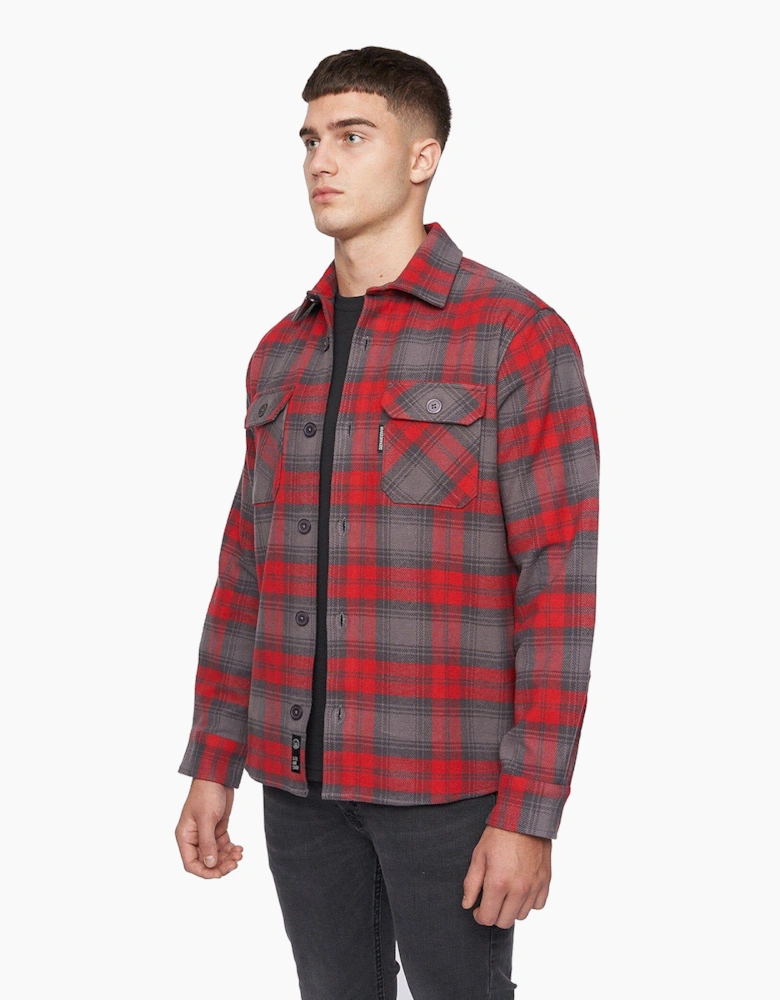 Duck And Cover Willington Overshirt Mens Red Check