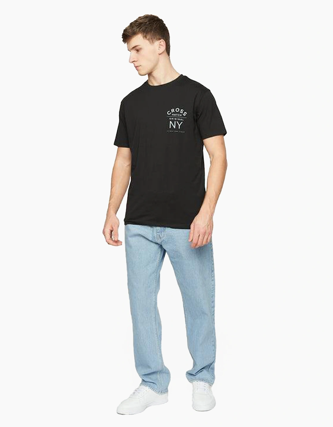 Crosshatch Tillman Baggy Jeans Mens Light Wash