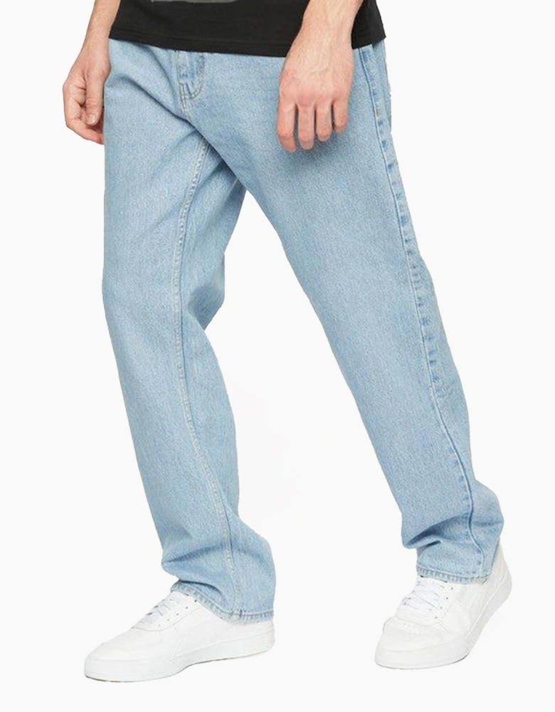 Crosshatch Tillman Baggy Jeans Mens Light Wash