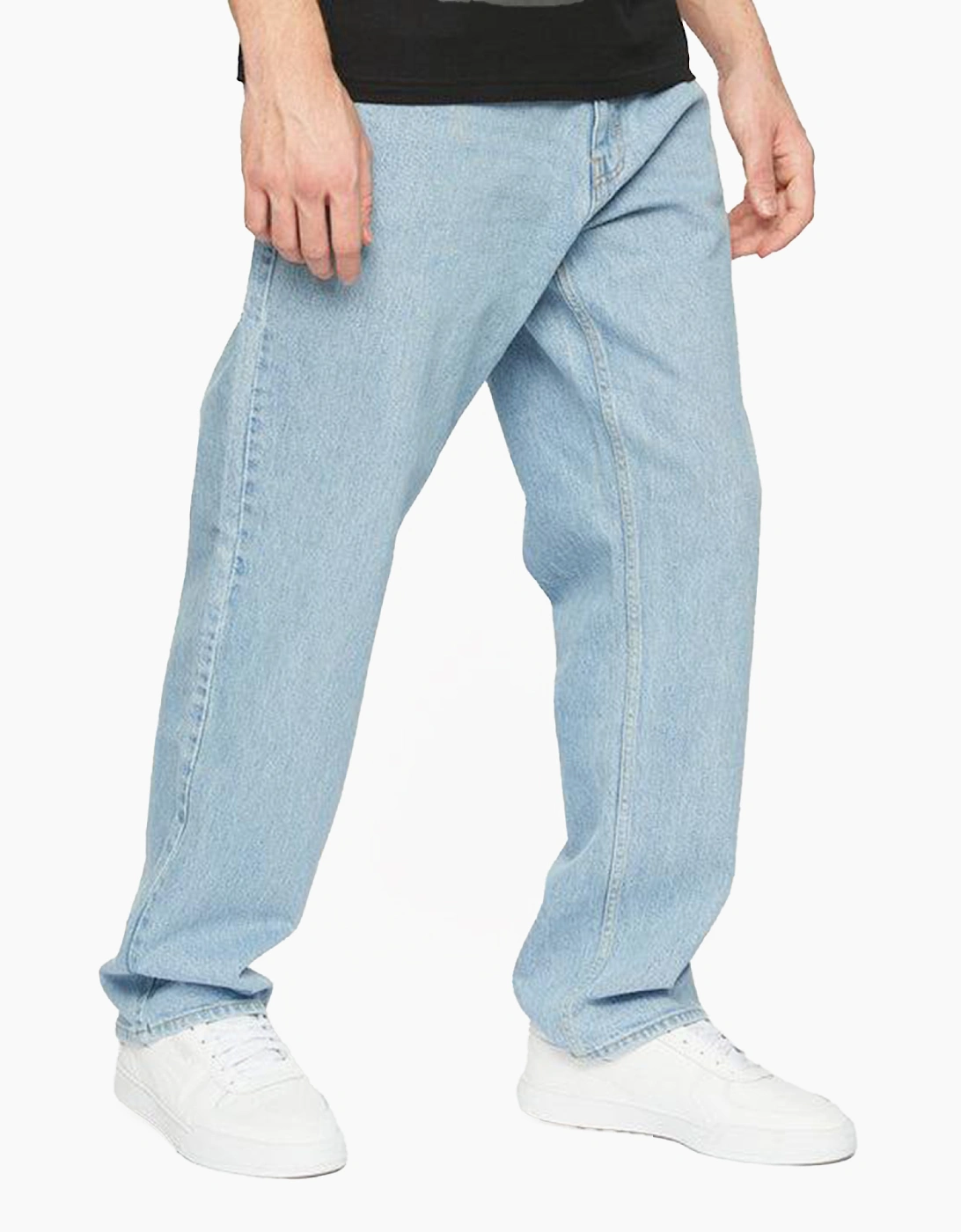 Crosshatch Tillman Baggy Jeans Mens Light Wash