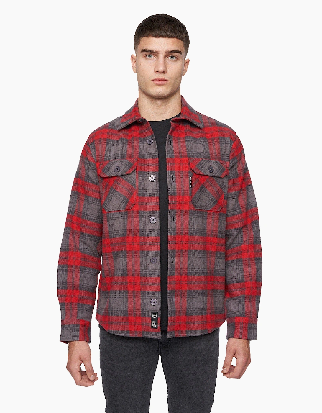 Duck And Cover Willington Overshirt Mens Red Check