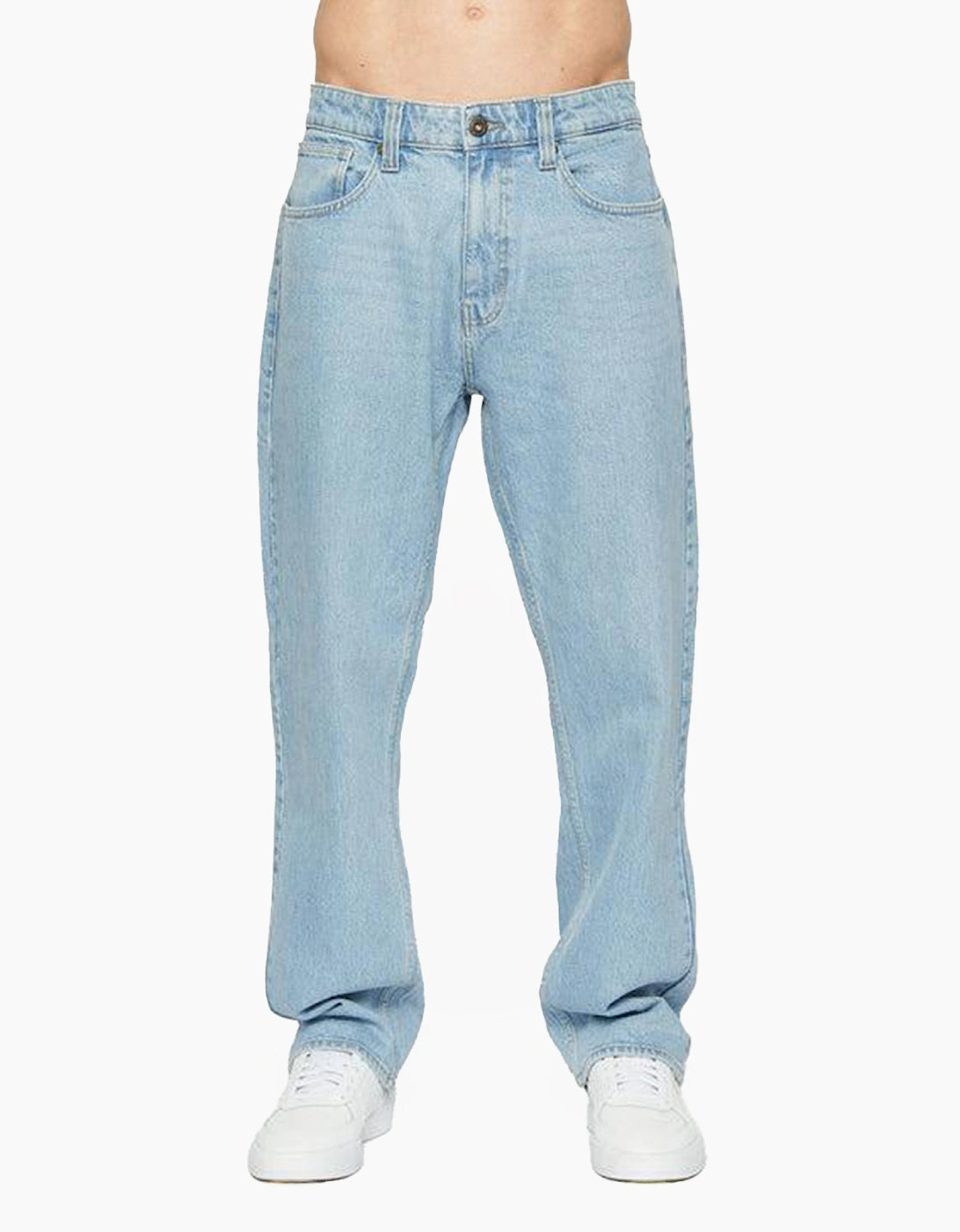 Crosshatch Tillman Baggy Jeans Mens Light Wash