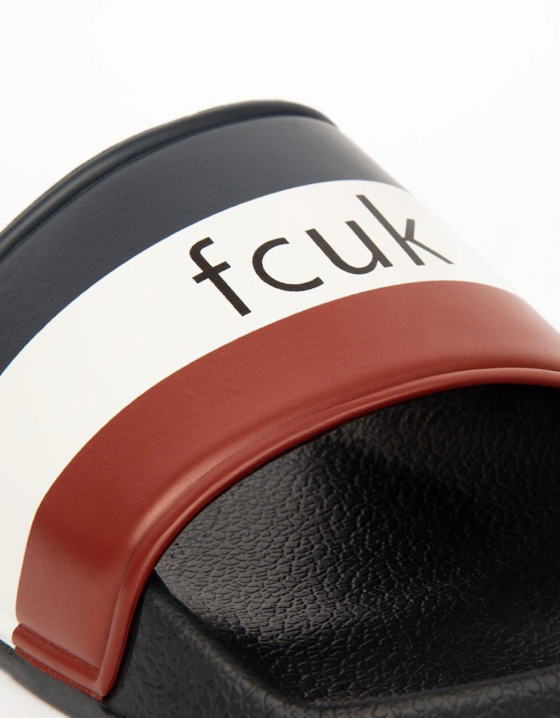 FCUK 2 Colour Mens Sliders Marine / White / Red