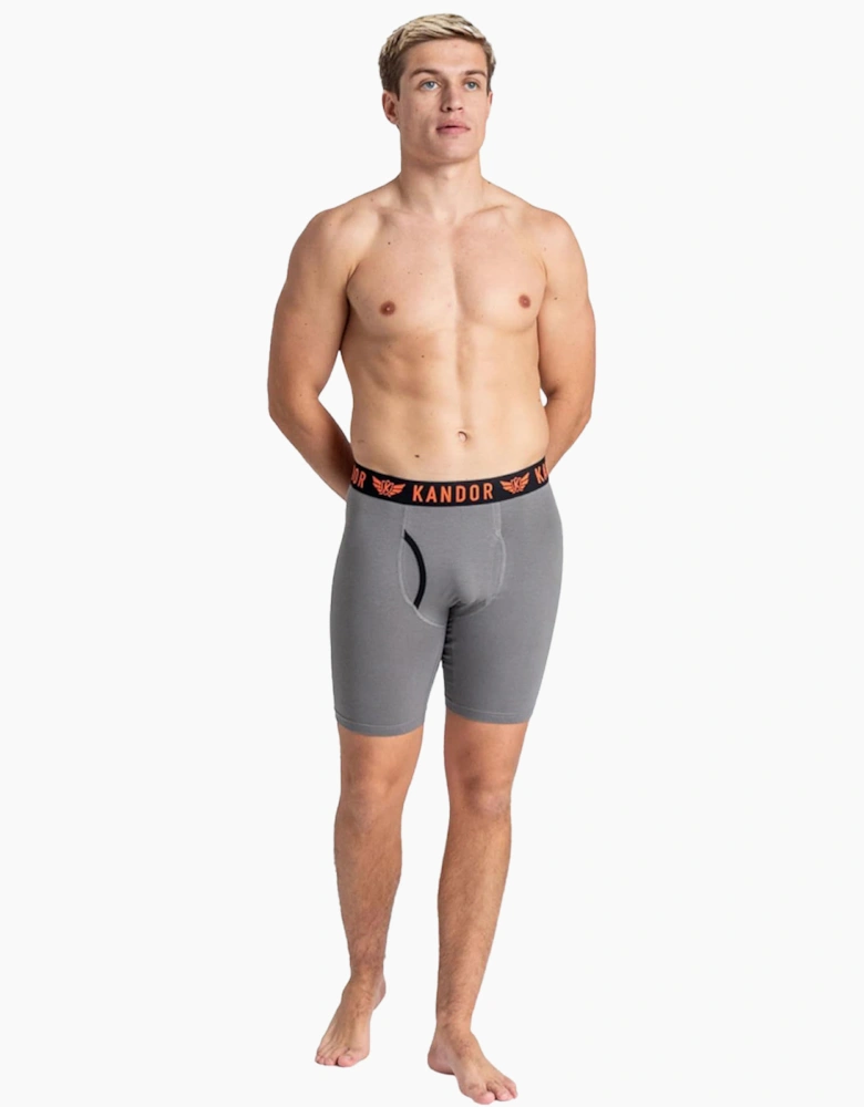 Kandor Trunken 3pk Boxer Shorts Mens Orange / Grey / Black
