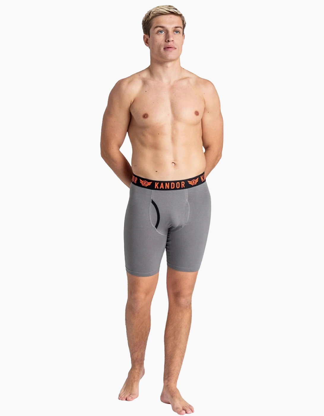 Kandor Trunken 3pk Boxer Shorts Mens Orange / Grey / Black