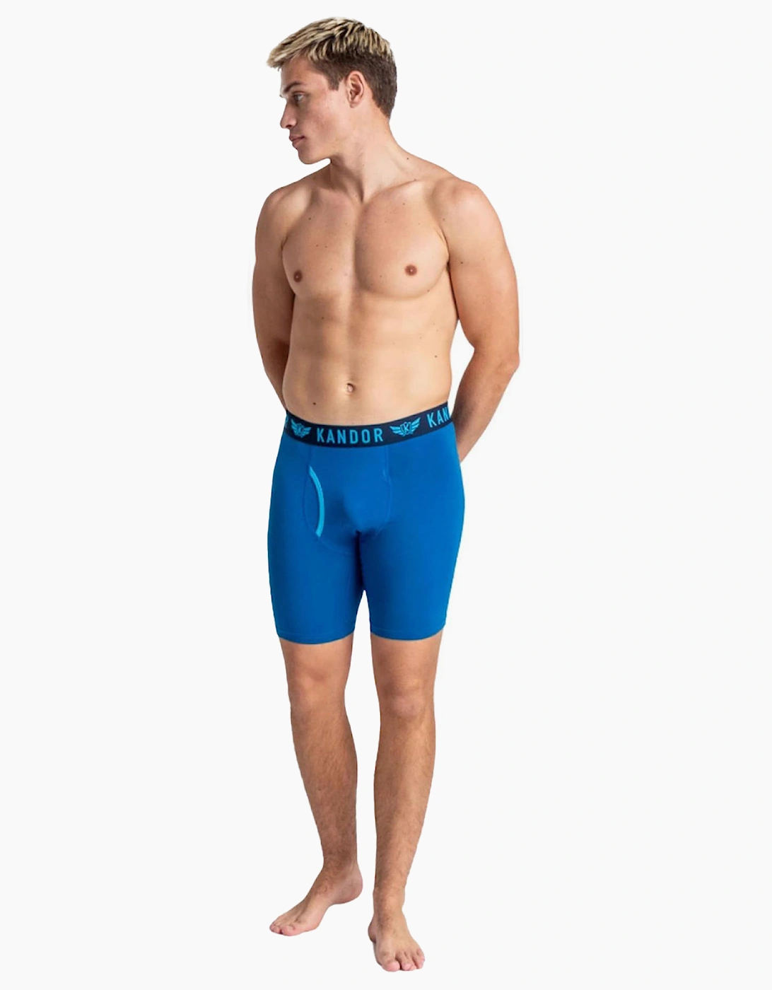 Kandor Trunken 3pk Mens Boxer Shorts Blue / Navy