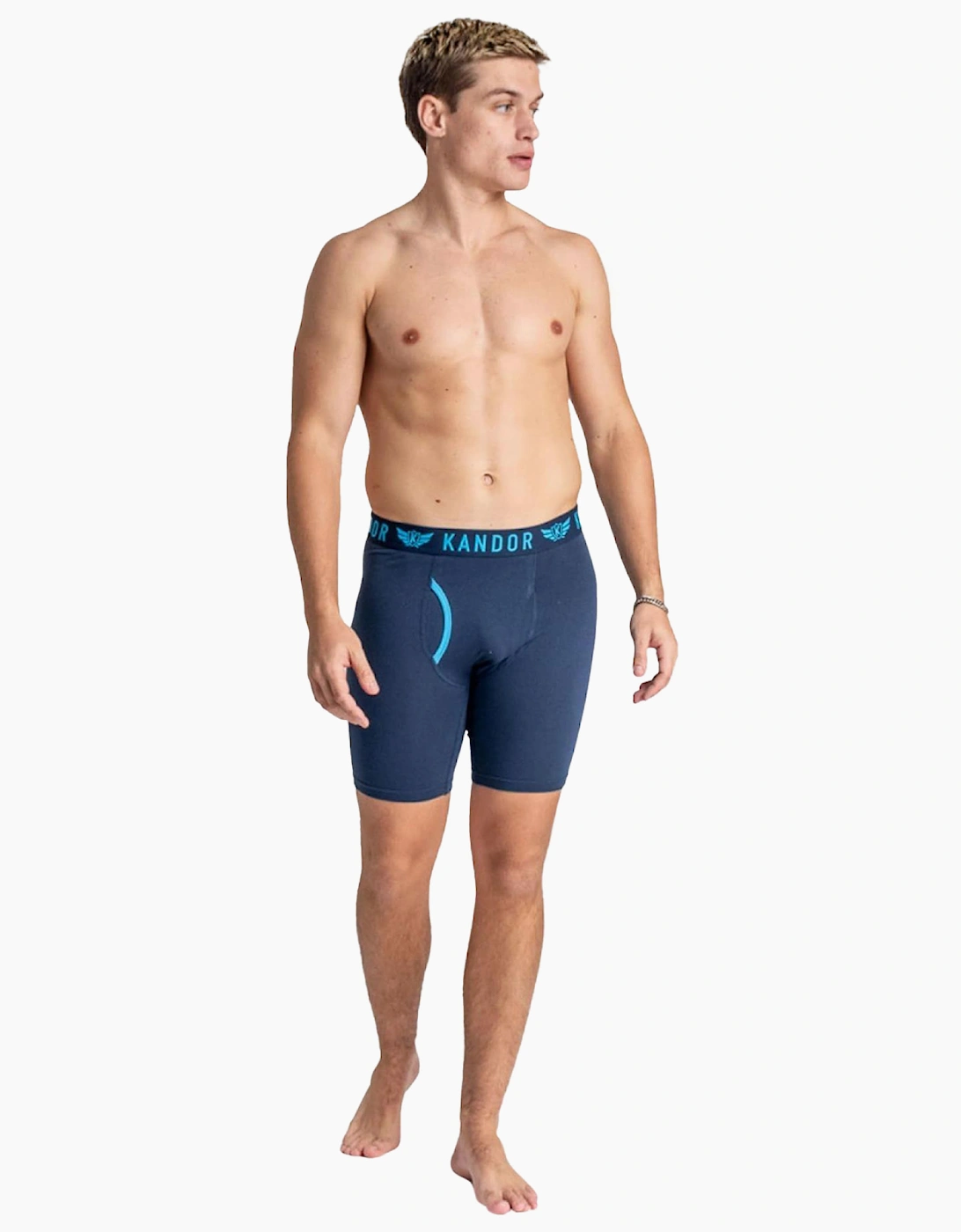 Kandor Trunken 3pk Mens Boxer Shorts Blue / Navy