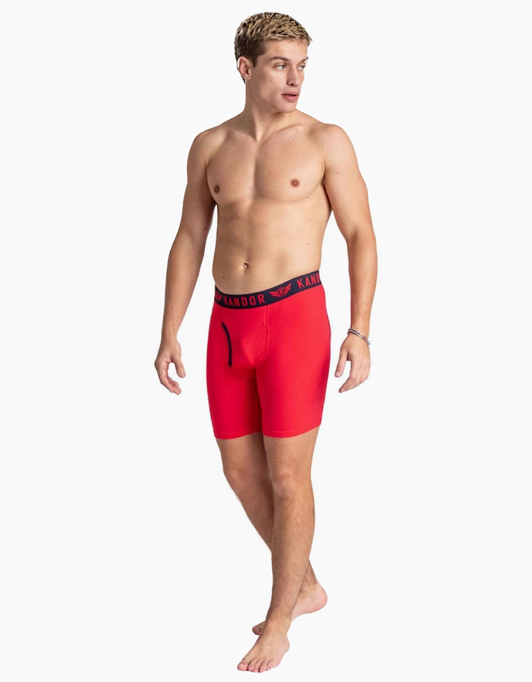 Kandor Trunken 3pk Boxer Shorts Mens Red / Navy / Grey