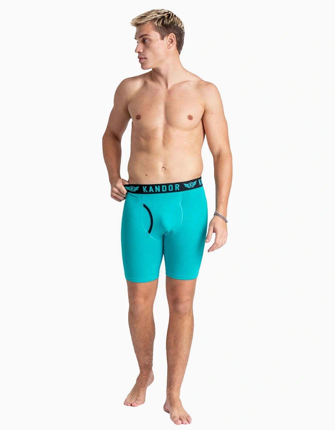 Kandor Trunken 3pk Boxer Shorts Mens Turquoise / Navy / Black