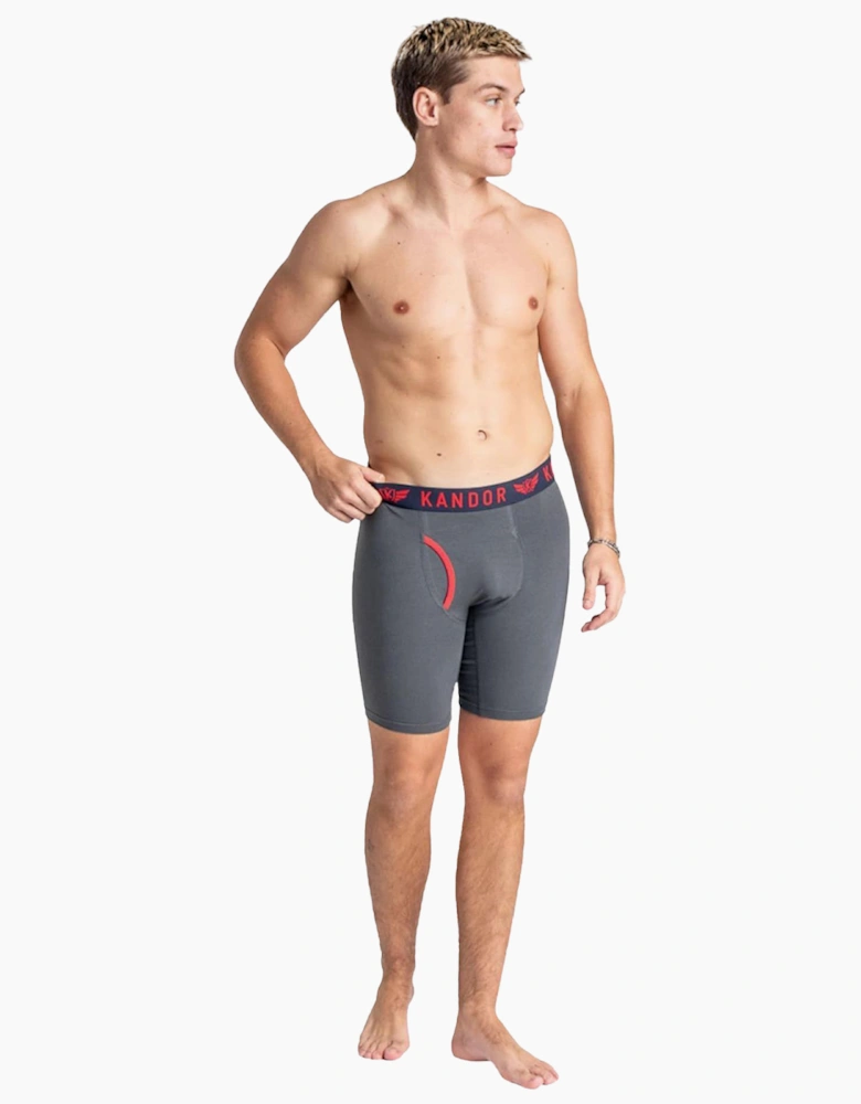 Kandor Trunken 3pk Boxer Shorts Mens Red / Navy / Grey