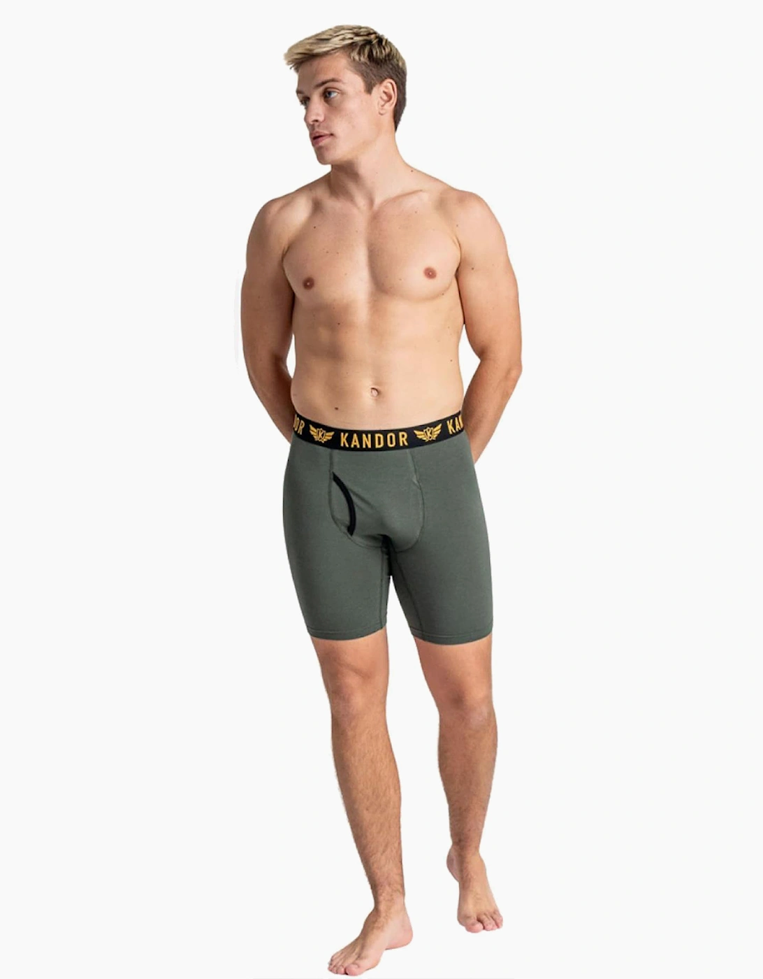 Kandor Trunken 3pk Boxer Shorts Mens Yellow / Navy / Black