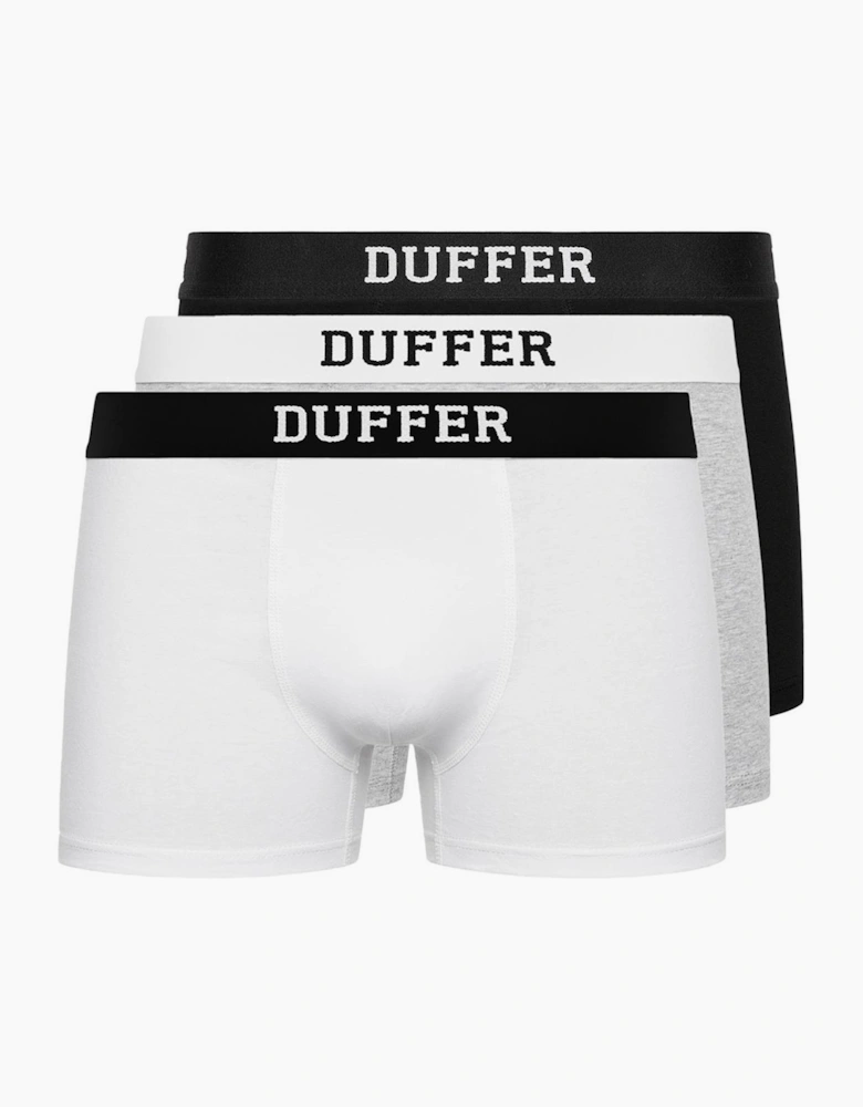 Duffer Classic 3pk Boxer Shorts Mens Black / White / Grey
