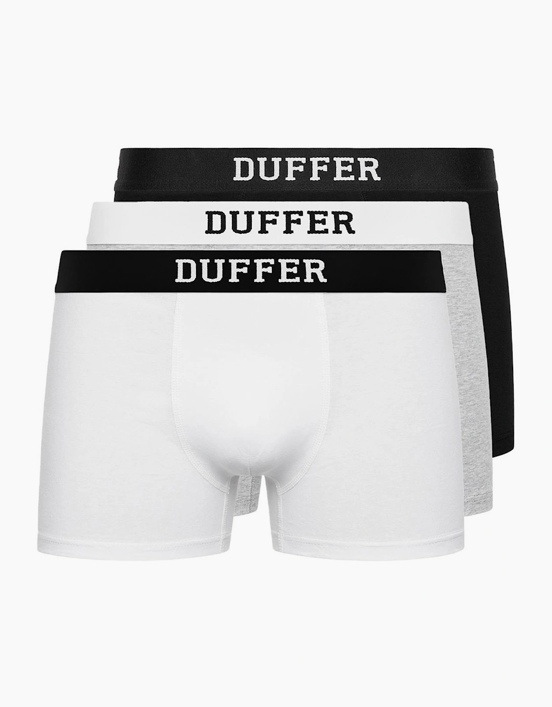 Duffer Classic 3pk Boxer Shorts Mens Black / White / Grey