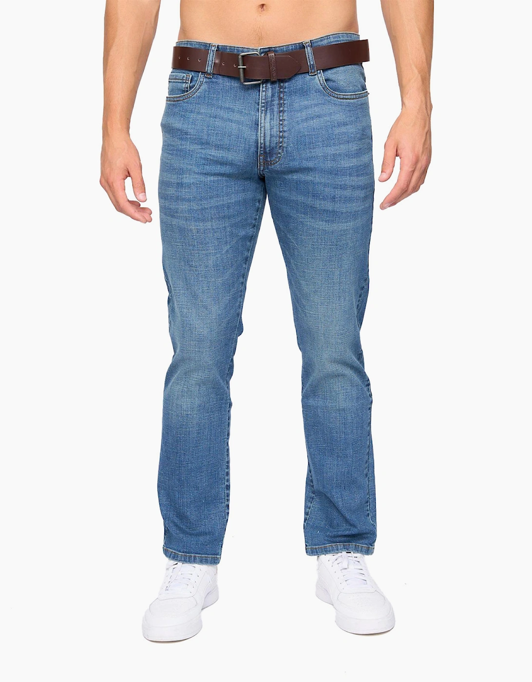 Bewley & Ritch Newbury Straight Fit Jeans Mens Mid Wash