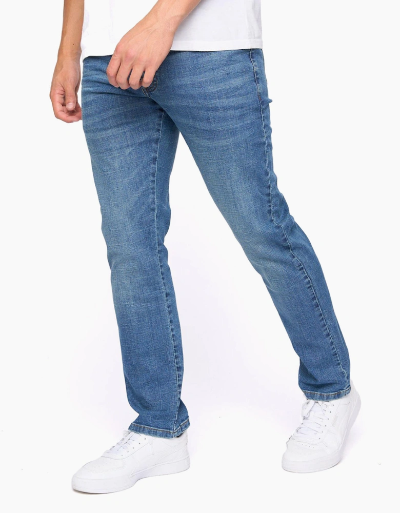 Bewley & Ritch Newbury Straight Fit Jeans Mens Mid Wash