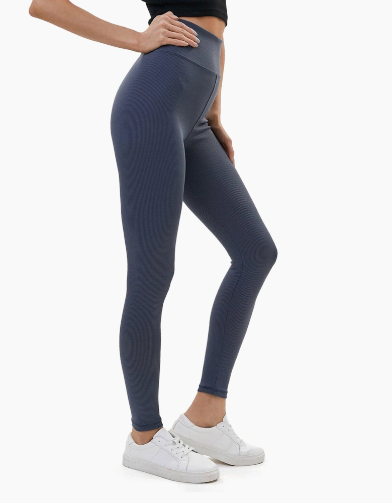 Lookus Zelal Ribbed Leggings Womens Anthracite